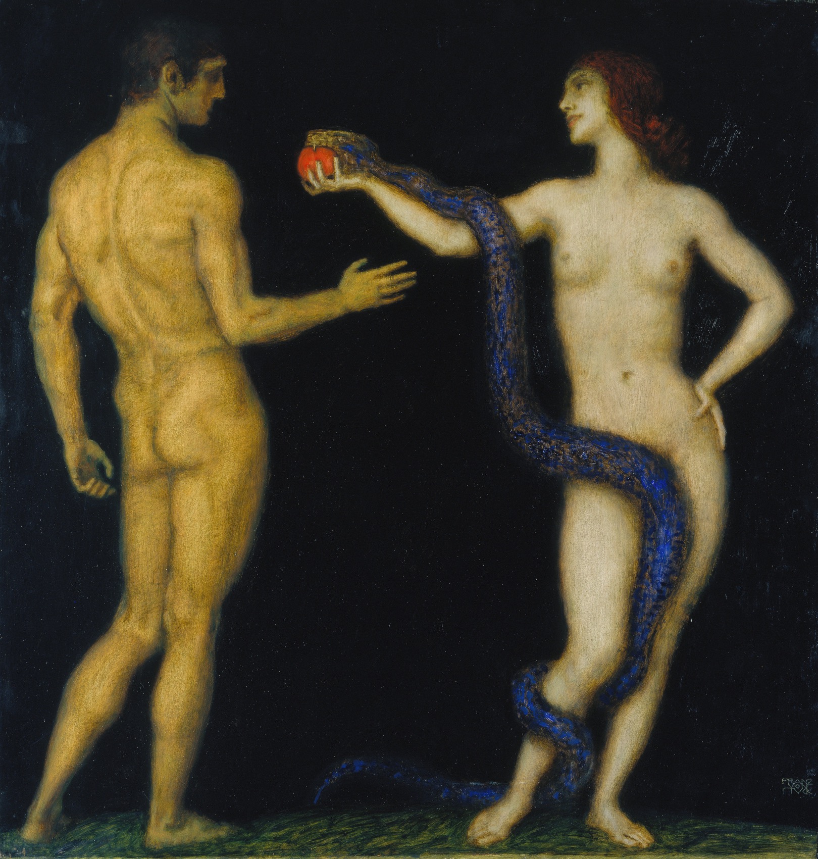 Franz von Stuck, (1863–1928), Adam and Eve, 1920–1926. Oil on canvas, 98 x 93.5 cm. Städel Museum, Frankfurt am Main Photo: Städel Museum – ARTOTHEK